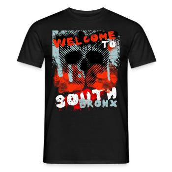 Vintage-Design New York-Bronx mit Totenkopf - Männer T-Shirt - Schwarz - Vorne - AI Model Male 178 light (178cm)