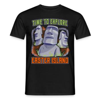 Stone Heads, Moai, Easter Island Rapa-Nui - Men's T-Shirt - black - Front - AI Model Male 178 light (178cm)