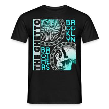 Vintage Design New York Brooklyn avec Crâne - T-shirt homme - noir - Devant - AI Model Male 178 light (178cm)