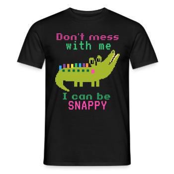 Crocodile crocodile, dicton drôle, jeu de mots - T-shirt homme - noir - Devant - AI Model Male 178 light (178cm)