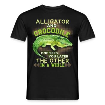 Krokodil-Crocodile Alligatoren lustiger Spruch Pun - Männer T-Shirt - Schwarz - Vorne - AI Model Male 178 light (178cm)