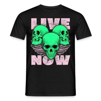 3 skulls, 3 skulls, angel wings saying - Men's T-Shirt - black - Front - AI Model Male 178 light (178cm)