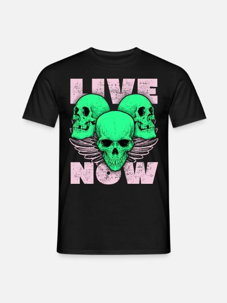 3 calaveras, 3 calaveras, alas de ángel diciendo - Mænd T-shirt - sort