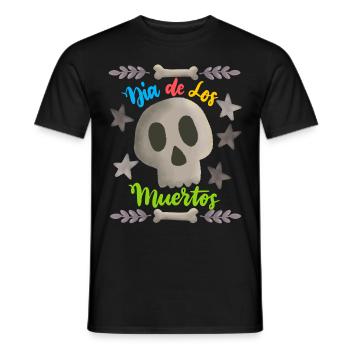 Dia-de-los-Muertos, Day-of-the-Dead, Sugar-Skull - Männer T-Shirt - Schwarz - Vorne - AI Model Male 178 light (178cm)