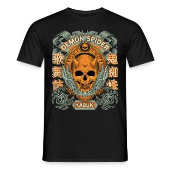 Kabuki-Theater, Japanisches Theater, Spinne Maske - Männer T-Shirt - Schwarz - Vorne - AI Model Male 178 light (178cm)