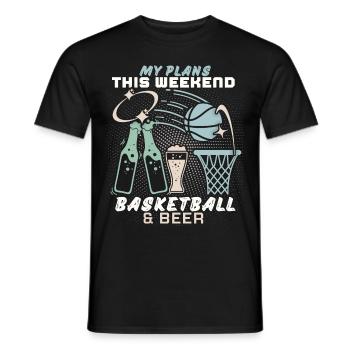 Basketball and beer funny saying, weekend - Men's T-Shirt - black - Front - AI Model Male 178 light (178cm)