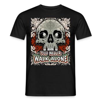 Totenkopf, Barockmuster, lustiger Spruch, Gothic - Männer T-Shirt - Schwarz - Vorne - AI Model Male 178 light (178cm)