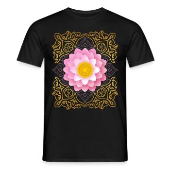 Vintage mandala with 3d flower, vintage style - Men's T-Shirt - black - Front - AI Model Male 178 light (178cm)