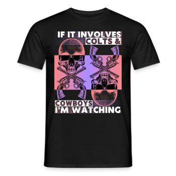 Wilder Westen Wildwest Filme lustiger Spruch Skull - Männer T-Shirt - Schwarz - Vorne - AI Model Male 178 light (178cm)