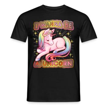 Cute unicorn unicorn, kawaii unicorn saying - Men's T-Shirt - black - Front - AI Model Male 178 light (178cm)