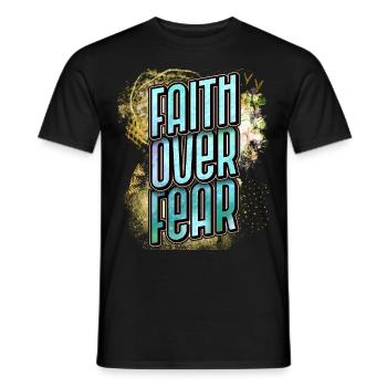 Christian Faith, Jesus Christ, Bible Proverb - Men's T-Shirt - black - Front - AI Model Male 178 light (178cm)
