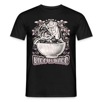 Riz, bol de riz, riziculteur, disant - T-shirt homme - noir - Devant - AI Model Male 178 light (178cm)