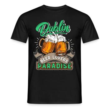 Ireland, Dublin, St Patrick's Day Beer Drinker Saying - Men's T-Shirt - black - Front - AI Model Male 178 light (178cm)