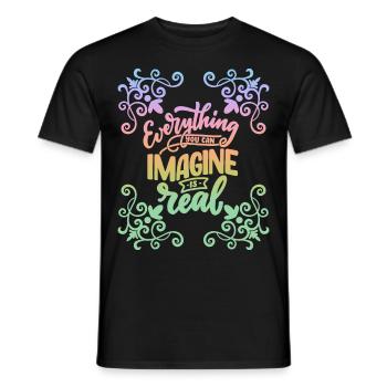 Motivational saying, inspiring, rainbow - Men's T-Shirt - black - Front - AI Model Male 178 light (178cm)