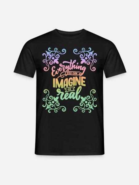 Motivational saying, inspiring, rainbow - Men's T-Shirt - black