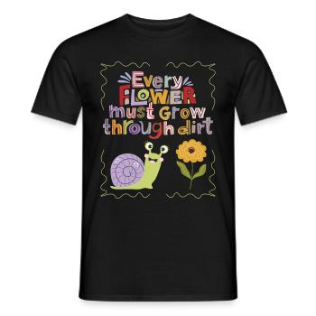 Motivation-Inspiration Slogan Snail, Typography - Men's T-Shirt - black - Front - AI Model Male 178 light (178cm)