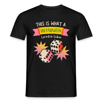 Gagnant gagnant, Dice Gamer Saying Dice Game - T-shirt homme - noir - Devant - AI Model Male 178 light (178cm)