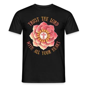 Jesus Christ with 3D mandala, Christian saying - Men's T-Shirt - black - Front - AI Model Male 178 light (178cm)