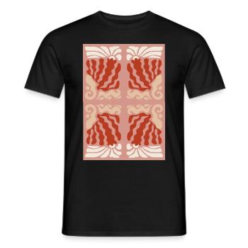 Art Nouveau, Arts & Crafts, Esthétique, Vintage-1900 - T-shirt homme - noir - Devant - AI Model Male 178 light (178cm)