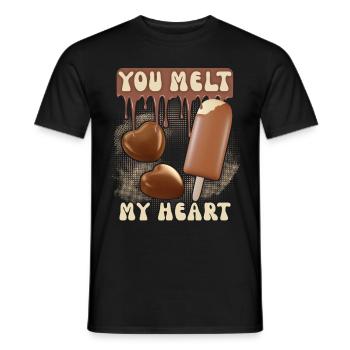 Chocolate Valentine's Day, Chocolate ice cream, couples couples - Men's T-Shirt - black - Front - AI Model Male 178 light (178cm)