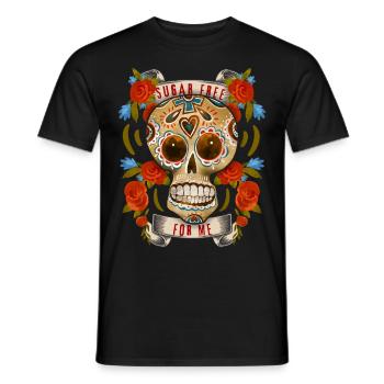Sugar-Skull, drôle de crâne de sucre Sans sucre - T-shirt homme - noir - Devant - AI Model Male 178 light (178cm)