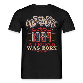 Geboren-1984, Geburtstag, November-1984, 11-1984 - Männer T-Shirt - Schwarz - Vorne - AI Model Male 178 light (178cm)
