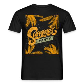 Summer, summer, summer party with palm tree saying - Men's T-Shirt - black - Front - AI Model Male 178 light (178cm)