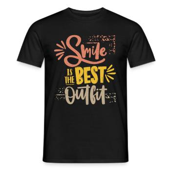 Smile-Lächeln, Motivation, Typografie Spruch - Männer T-Shirt - Schwarz - Vorne - AI Model Male 178 light (178cm)