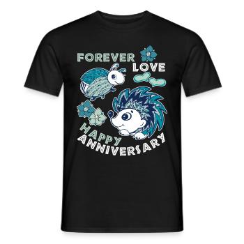 Hochzeitstag, Jubiläum, lustiger Spruch mit Igel - Männer T-Shirt - Schwarz - Vorne - AI Model Male 178 light (178cm)