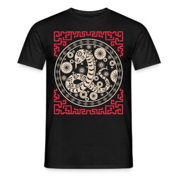 Chinese Horoscope China Year of the Serpent - Men's T-Shirt - black - Front - AI Model Male 178 light (178cm)