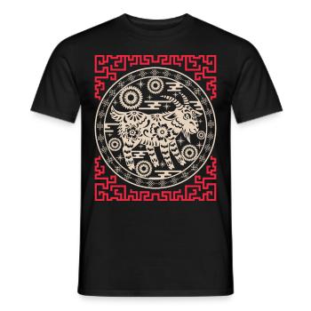 Horoscope chinois Chine Année de la Chèvre - T-shirt homme - noir - Devant - AI Model Male 178 light (178cm)