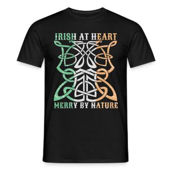 Irlande irlandaise ornement celtique drôle de dicton - T-shirt homme - noir - Devant - AI Model Male 178 light (178cm)