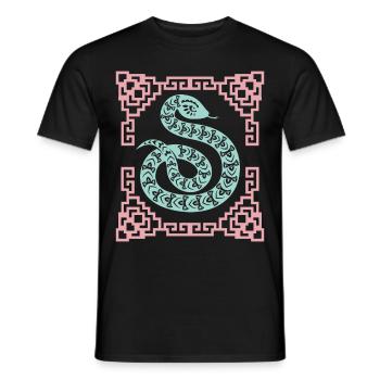 Year of the Serpent, Chinese Horoscope China - Men's T-Shirt - black - Front - AI Model Male 178 light (178cm)