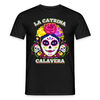 La-Catrina, Catrina-Calavera, Dia-de-los-Muertos - T-shirt homme - noir - Devant - AI Model Male 178 light (178cm)