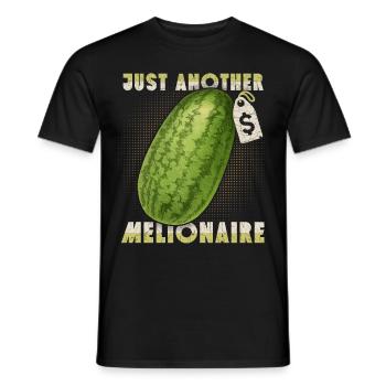 Pastèque drôle en disant Pun, Melionaire - T-shirt homme - noir - Devant - AI Model Male 178 light (178cm)