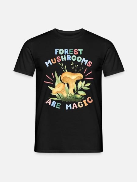 Pilze, Waldpilze, lustiger Spruch - Männer T-Shirt - Schwarz