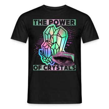Crystals, Magic Crystals Saying Crystal-Power - Men's T-Shirt - black - Front - AI Model Male 178 light (178cm)