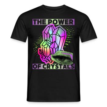 Crystals, Magic Crystals Saying Crystal-Power - Men's T-Shirt - black - Front - AI Model Male 178 light (178cm)