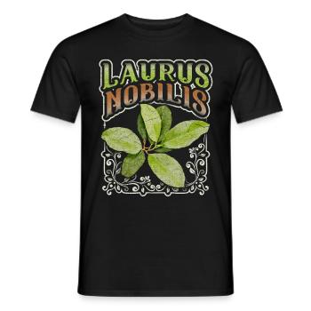 Lorbeer, Lorbeerblatt, Laurus-Nobilis - Männer T-Shirt - Schwarz - Vorne - AI Model Male 178 light (178cm)