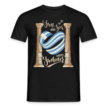 Sonne und Meer Griechenland Urlaub antike Ruinen - Männer T-Shirt - Schwarz - Vorne - AI Model Male 178 light (178cm)