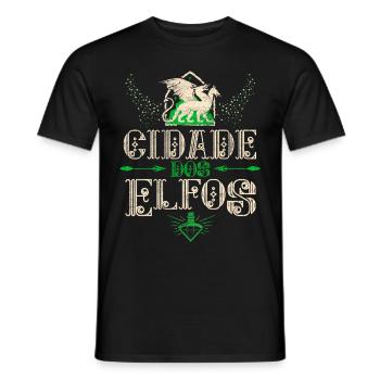 Boho-Cottagecore, Stadt-der-Elfen - Männer T-Shirt - Schwarz - Vorne - AI Model Male 178 light (178cm)