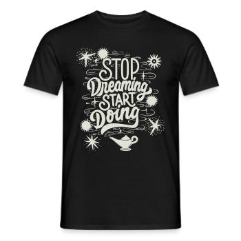 Motivation, motivational slogan saying, typography - Men's T-Shirt - black - Front - AI Model Male 178 light (178cm)