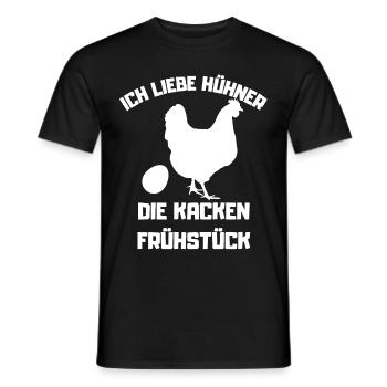 Ich liebe Hühner-die kacken Frühstück - Männer T-Shirt - Schwarz - Vorne - AI Model Male 178 light (178cm)