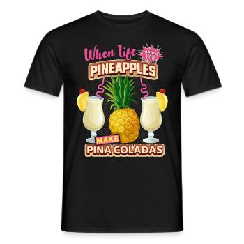 Le drôle de dicton de l’ananas avec Pina-Coladas - T-shirt homme - noir - Devant - AI Model Male 178 light (178cm)