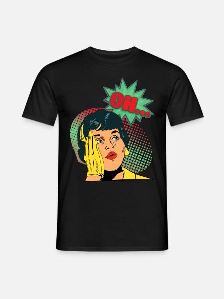 Serietidning, serietidningar, flicka, gråtande flicka, ordspråk - T-shirt herr - svart