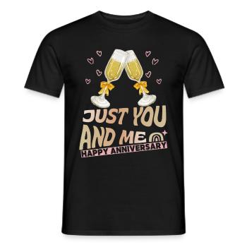 Anniversaire de mariage Anniversaire Dicton - T-shirt homme - noir - Devant - AI Model Male 178 light (178cm)