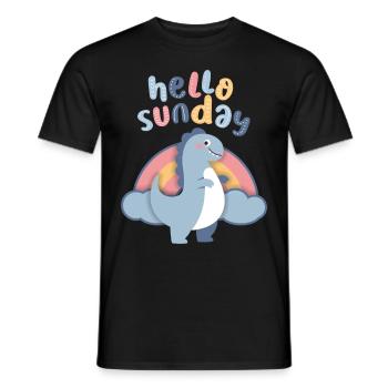 Dinosaures kawaii. Rainbow Hello-Sunday Dicton - T-shirt homme - noir - Devant - AI Model Male 178 light (178cm)