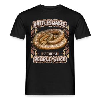 Schlange, Klapperschlange, Spruch People-Suck - Männer T-Shirt - Schwarz - Vorne - AI Model Male 178 light (178cm)