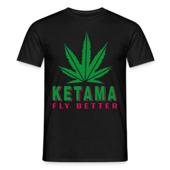 KETAMA fliegt besser - Männer T-Shirt - Schwarz - Vorne - AI Model Male 178 light (178cm)