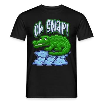 Krokodil-Crocodile, lustiger Spruch, Pun, Pixelart - Männer T-Shirt - Schwarz - Vorne - AI Model Male 178 light (178cm)
